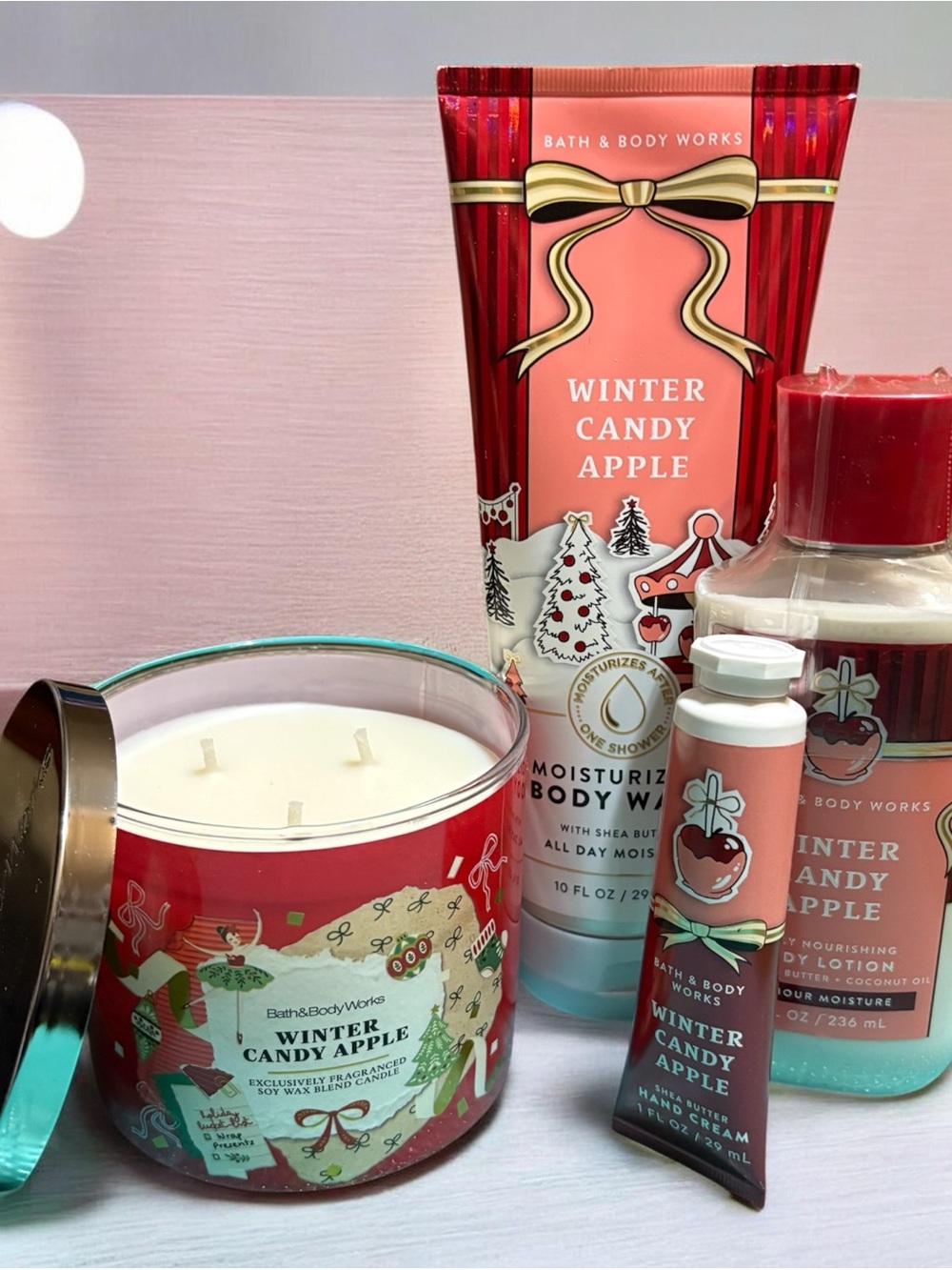 Bath & Body Works Winter Candy Apple Set - Red